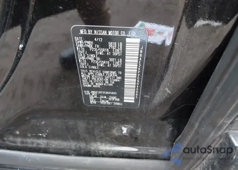 2012 Nissan Quest Sl from USA, damaged, VIN JN8AE2KP2C9045893